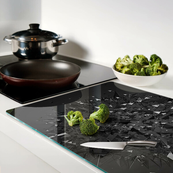 Tagliere in vetro temperato con motivo geometrico astratto