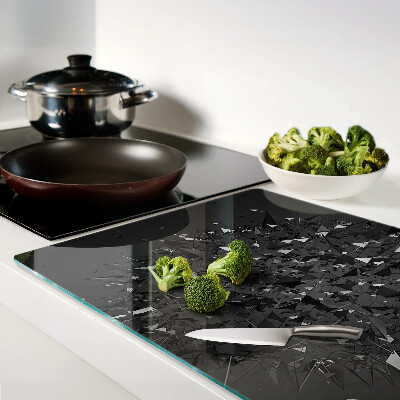 Tagliere in vetro temperato con motivo geometrico astratto