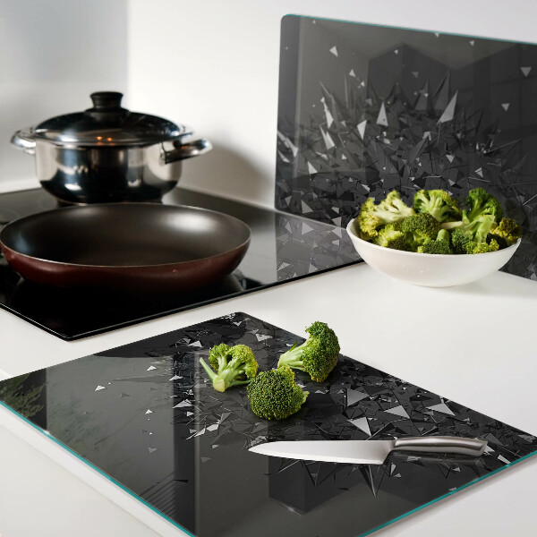 Tagliere in vetro temperato con motivo geometrico astratto