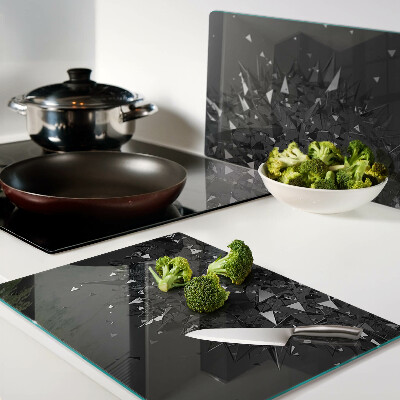 Tagliere in vetro temperato con motivo geometrico astratto