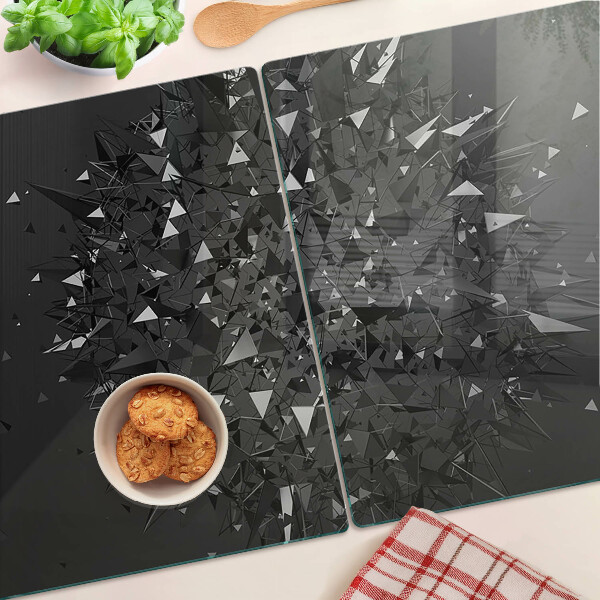 Tagliere in vetro temperato con motivo geometrico astratto