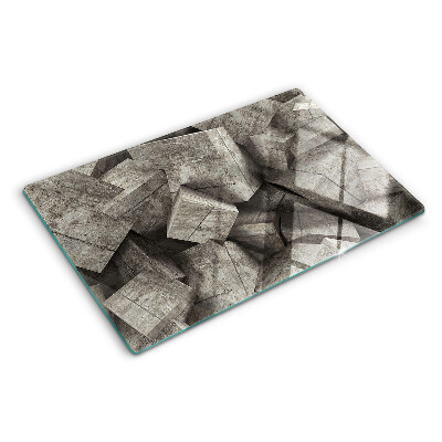 Tagliere in vetro temperato con decoro a forme geometriche astratte