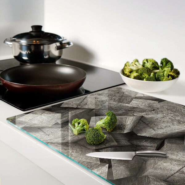 Tagliere in vetro temperato con decoro a forme geometriche astratte