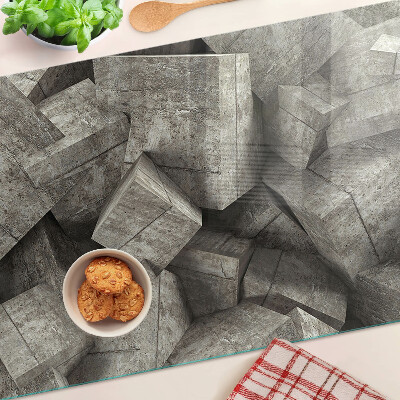 Tagliere in vetro temperato con decoro a forme geometriche astratte