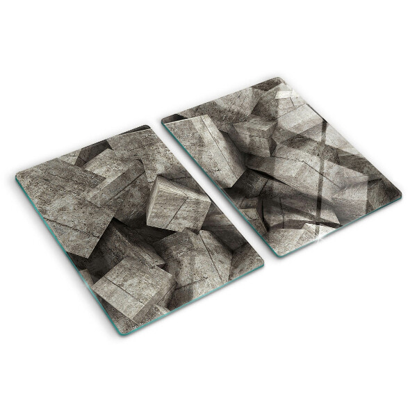 Tagliere in vetro temperato con decoro a forme geometriche astratte