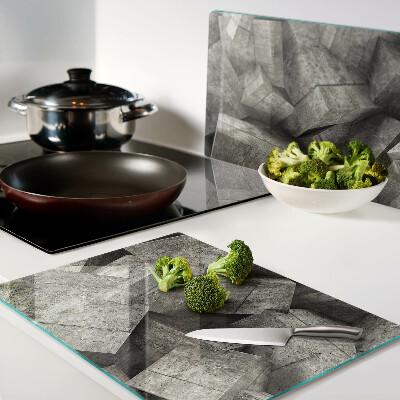 Tagliere in vetro temperato con decoro a forme geometriche astratte