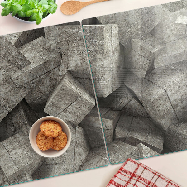 Tagliere in vetro temperato con decoro a forme geometriche astratte