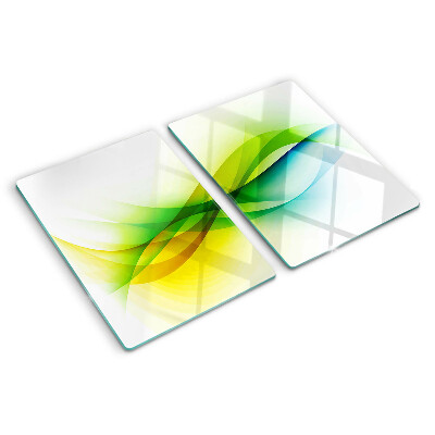 Tagliere in vetro temperato con motivo di onde dai colori astratti