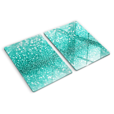 Tagliere in vetro Brillantini turchesi scintillanti