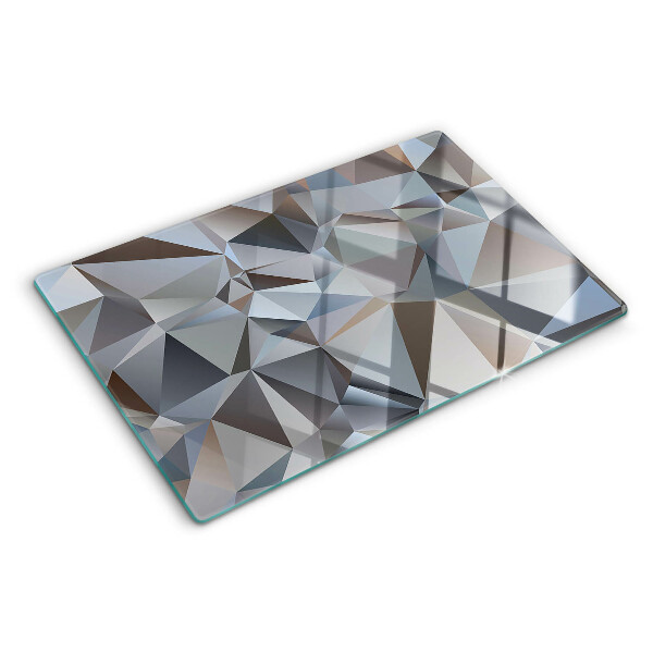 Tagliere in vetro con motivo a tagli di diamante