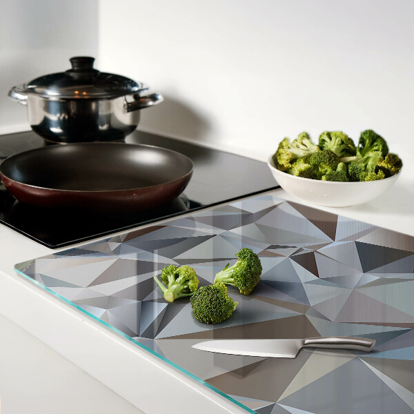 Tagliere in vetro con motivo a tagli di diamante