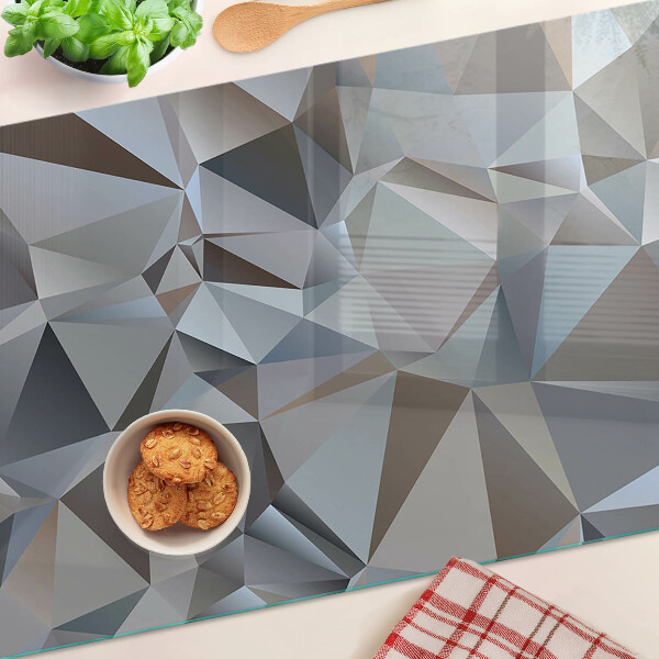 Tagliere in vetro con motivo a tagli di diamante