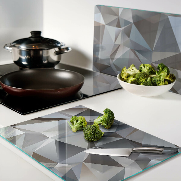 Tagliere in vetro con motivo a tagli di diamante