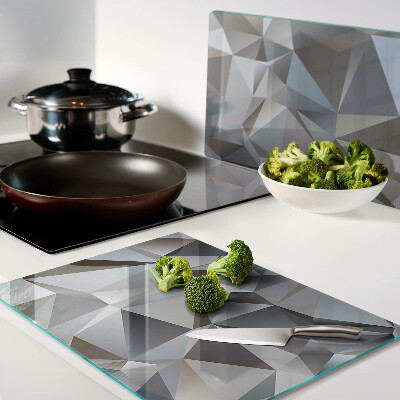 Tagliere in vetro con motivo a tagli di diamante