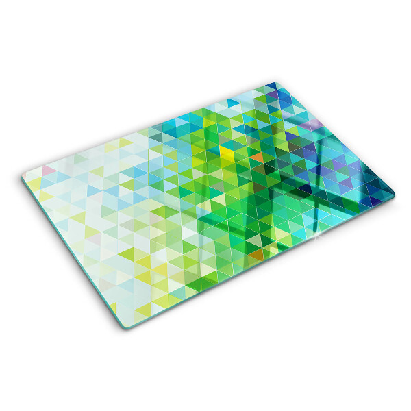 Tagliere in vetro temperato con motivo a triangoli colorati