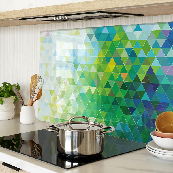 Tagliere in vetro temperato con motivo a triangoli colorati