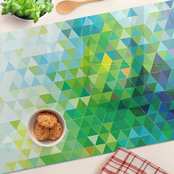 Tagliere in vetro temperato con motivo a triangoli colorati