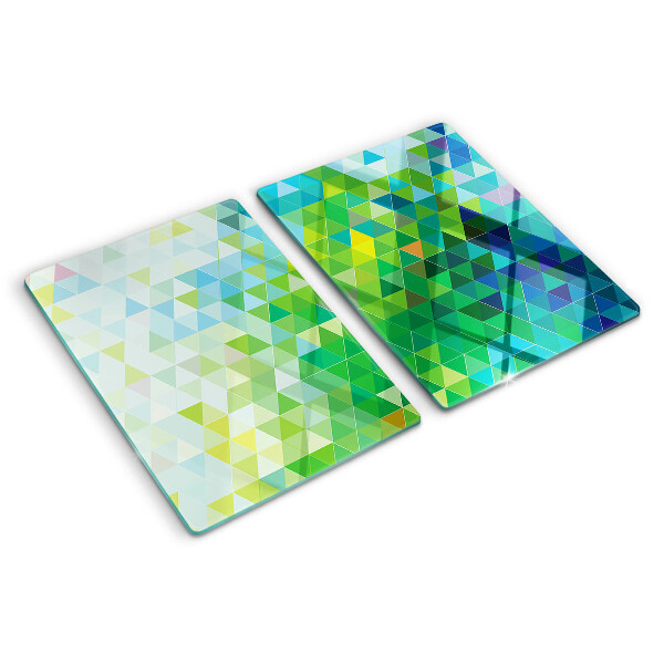 Tagliere in vetro temperato con motivo a triangoli colorati
