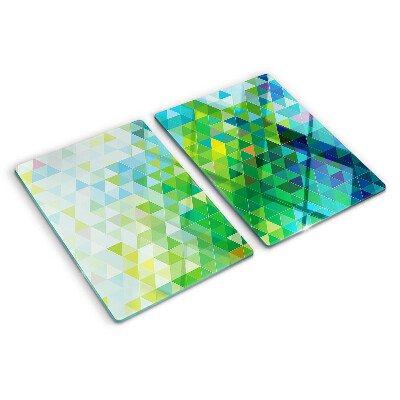 Tagliere in vetro temperato con motivo a triangoli colorati