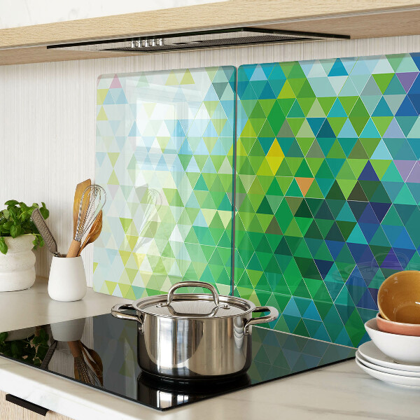 Tagliere in vetro temperato con motivo a triangoli colorati