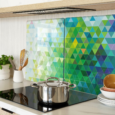 Tagliere in vetro temperato con motivo a triangoli colorati