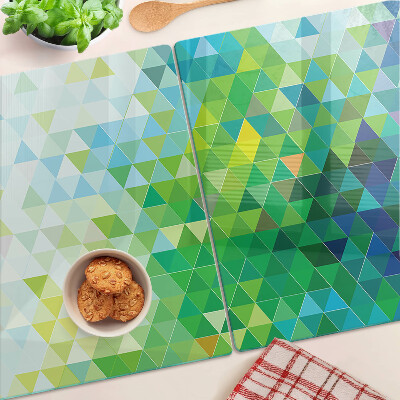 Tagliere in vetro temperato con motivo a triangoli colorati