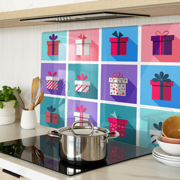 Tagliere in vetro temperato con motivi regalo in vari colori