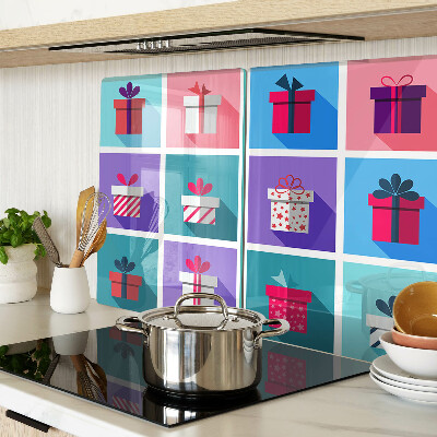 Tagliere in vetro temperato con motivi regalo in vari colori