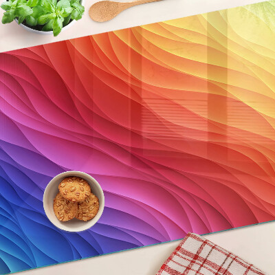 Tagliere in vetro temperato con motivo a onde colorate