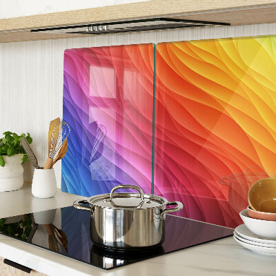 Tagliere in vetro temperato con motivo a onde colorate