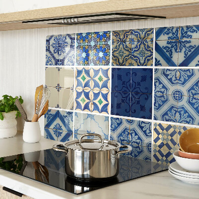 Tagliere in vetro con motivo a piastrelle in stile mosaico