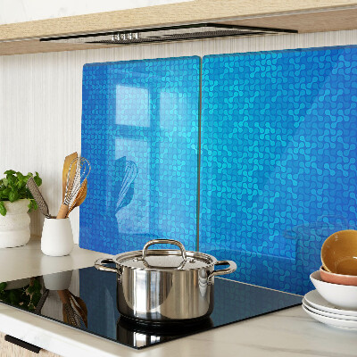 Tagliere in vetro temperato con motivo ondulato nei toni del blu