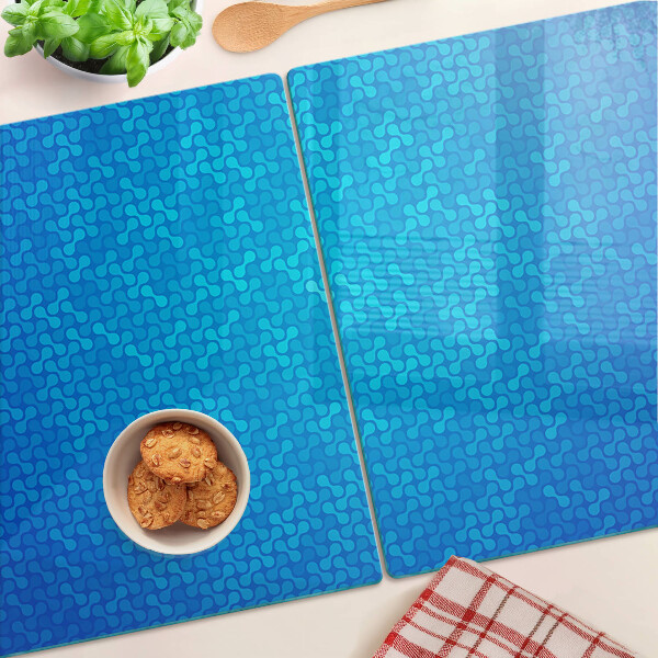 Tagliere in vetro temperato con motivo ondulato nei toni del blu