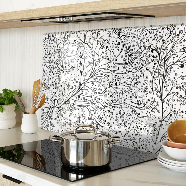 Tagliere in vetro temperato con motivo vegetale a rami delicati