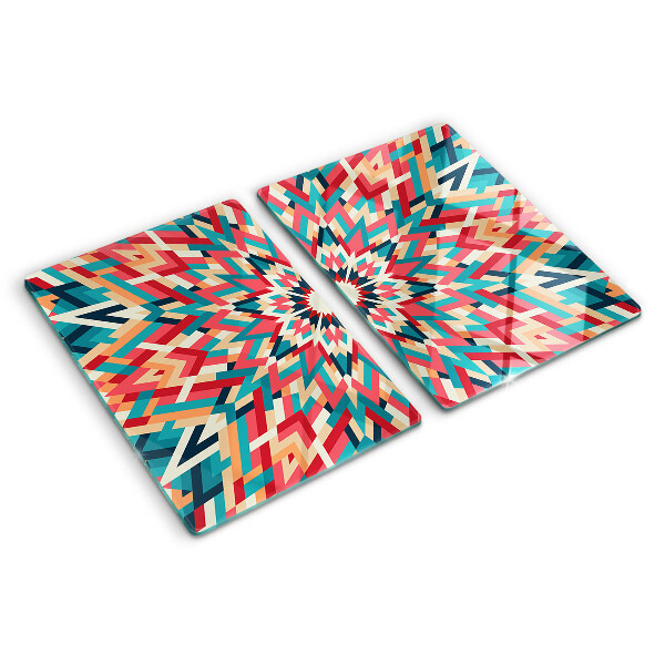 Tagliere in vetro Mandala multicolore