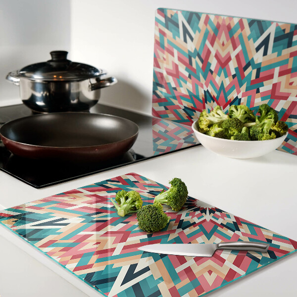 Tagliere in vetro Mandala multicolore