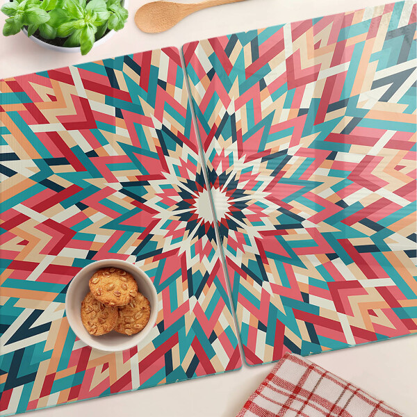 Tagliere in vetro Mandala multicolore