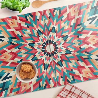 Tagliere in vetro Mandala multicolore