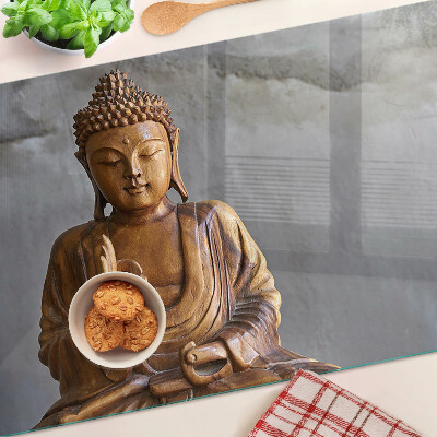 Tagliere in vetro temperato con stampa di un Buddha in meditazione