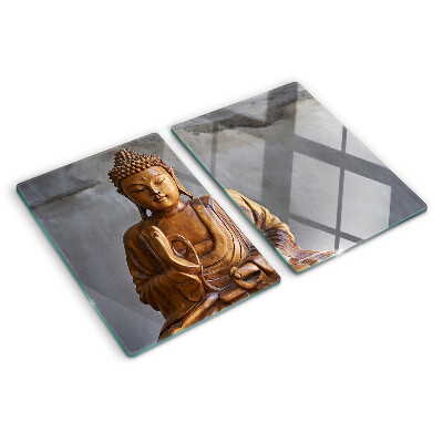 Tagliere in vetro temperato con stampa di un Buddha in meditazione