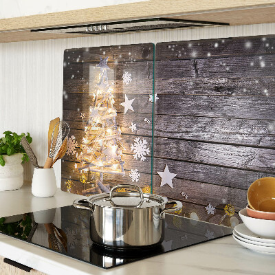 Tagliere in vetro con stampa a motivo albero di Natale decorato