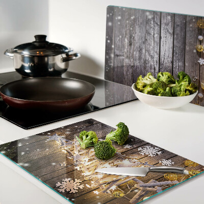 Tagliere in vetro con stampa a motivo albero di Natale decorato