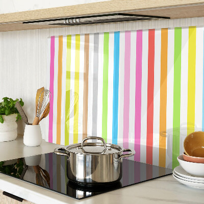 Tagliere in vetro temperato con strisce nei colori dell'arcobaleno