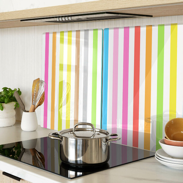 Tagliere in vetro temperato con strisce nei colori dell'arcobaleno