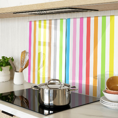 Tagliere in vetro temperato con strisce nei colori dell'arcobaleno