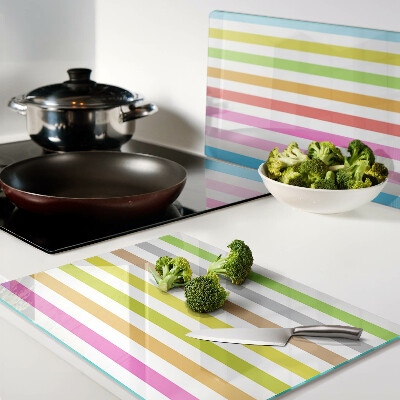 Tagliere in vetro temperato Strisce nei colori dell'arcobaleno