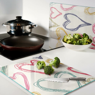 Tagliere in vetro temperato Cuore in vari colori
