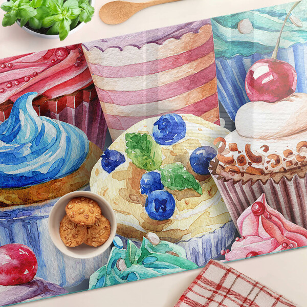 Tagliere in vetro temperato Cupcake e dolci colorati