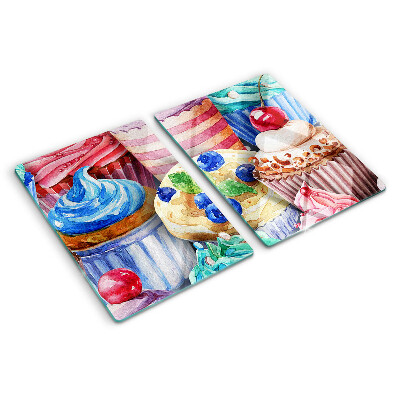 Tagliere in vetro temperato Cupcake e dolci colorati