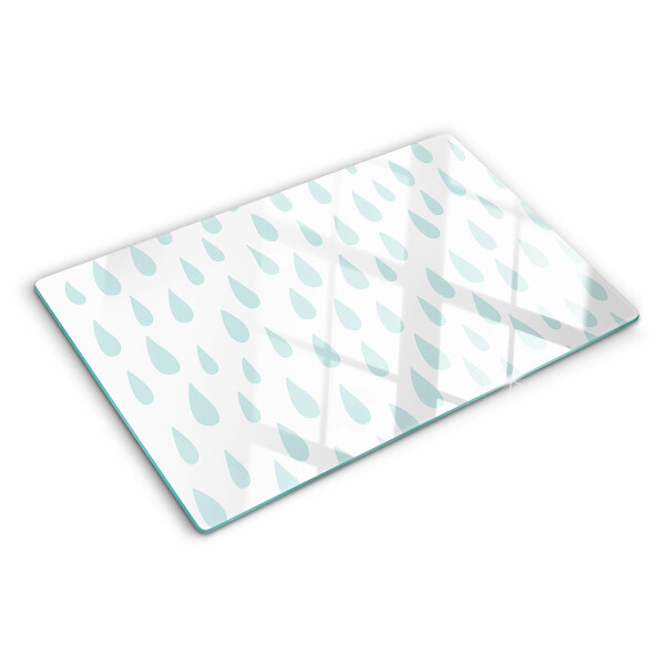Tagliere in vetro temperato con motivo Gocce di pioggia